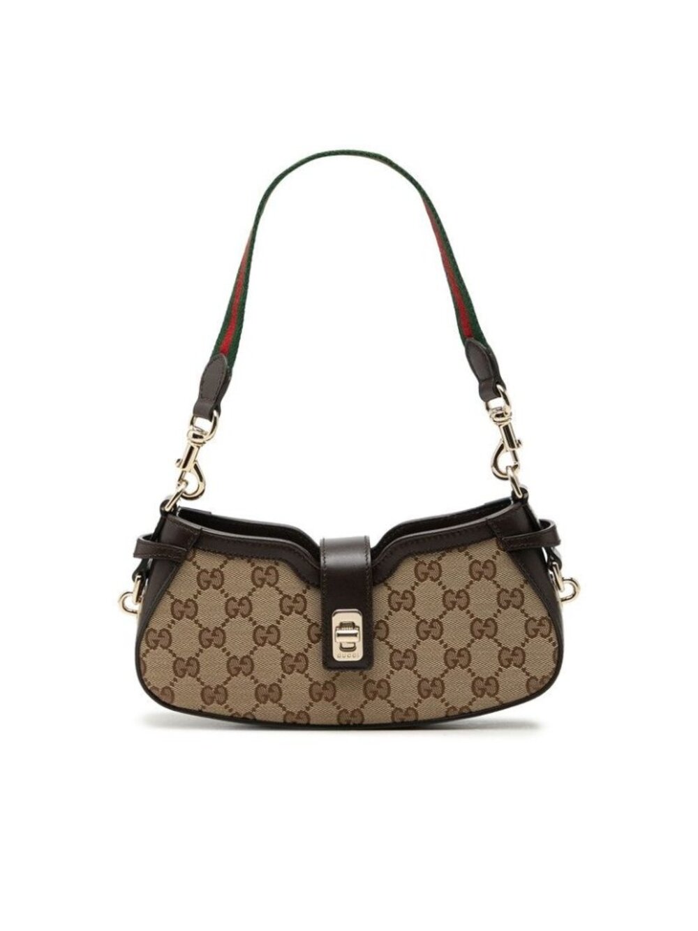 Gucci GG Canvas Moonside Handbag Beige Brown